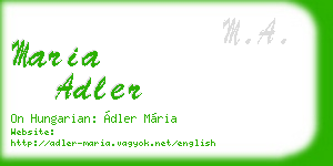 maria adler business card